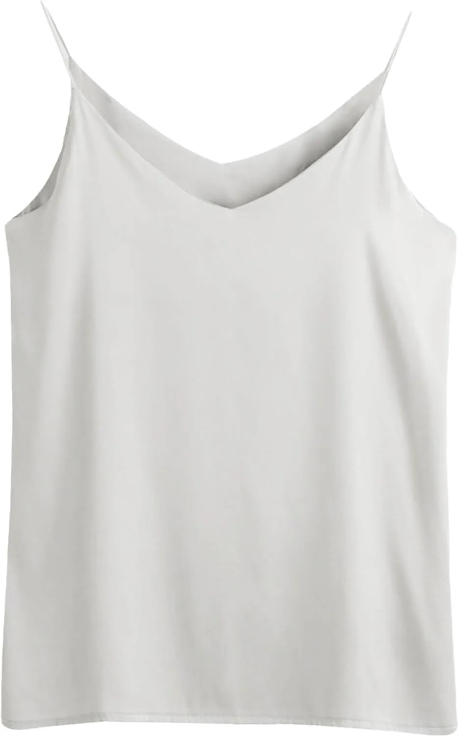 Silk Satin Tank Tops for Women V Neck Camisole Sleeveless Cami Tops Spaghetti Strap Dressy Casual Blouses Basic Tee