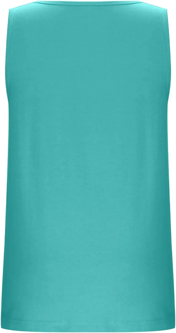 Sleeveless Round Neck Tank Tops for Women Cotton Breathable Summer Camisole Loose Fit Casual Basic Solid Color Tee
