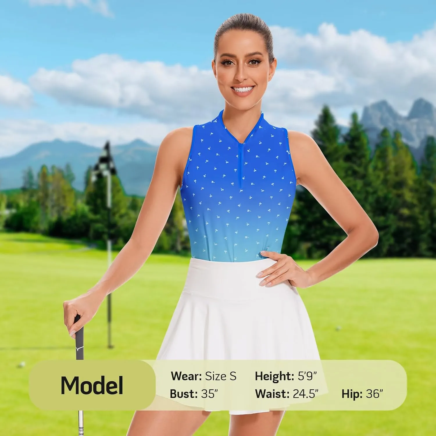 Soneven Women's Sleeveless Golf Shirt Racerback Polo Shirts with Pockets Tennis Tops Golf Tanks Pickleball Shirts