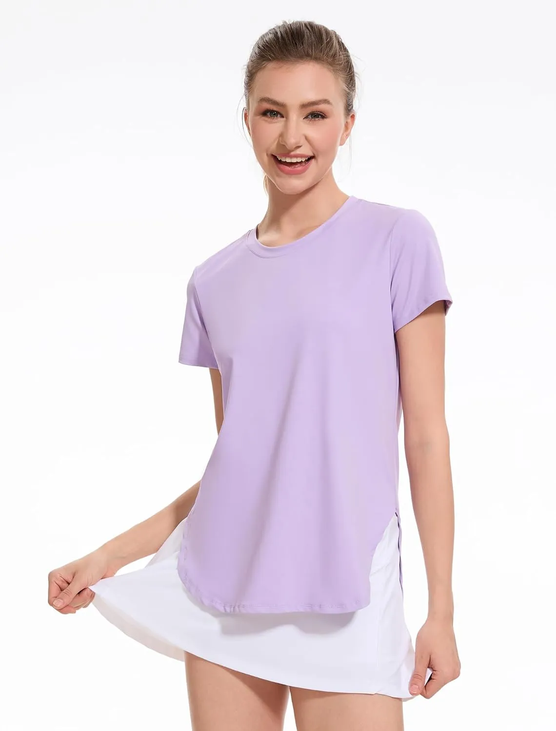 Star Vibe Womens Workout Shirts Breathable UPF 50  Quick Dry Athletic Yoga T-Shirts Short Sleeve Gym Running Hiking Tops