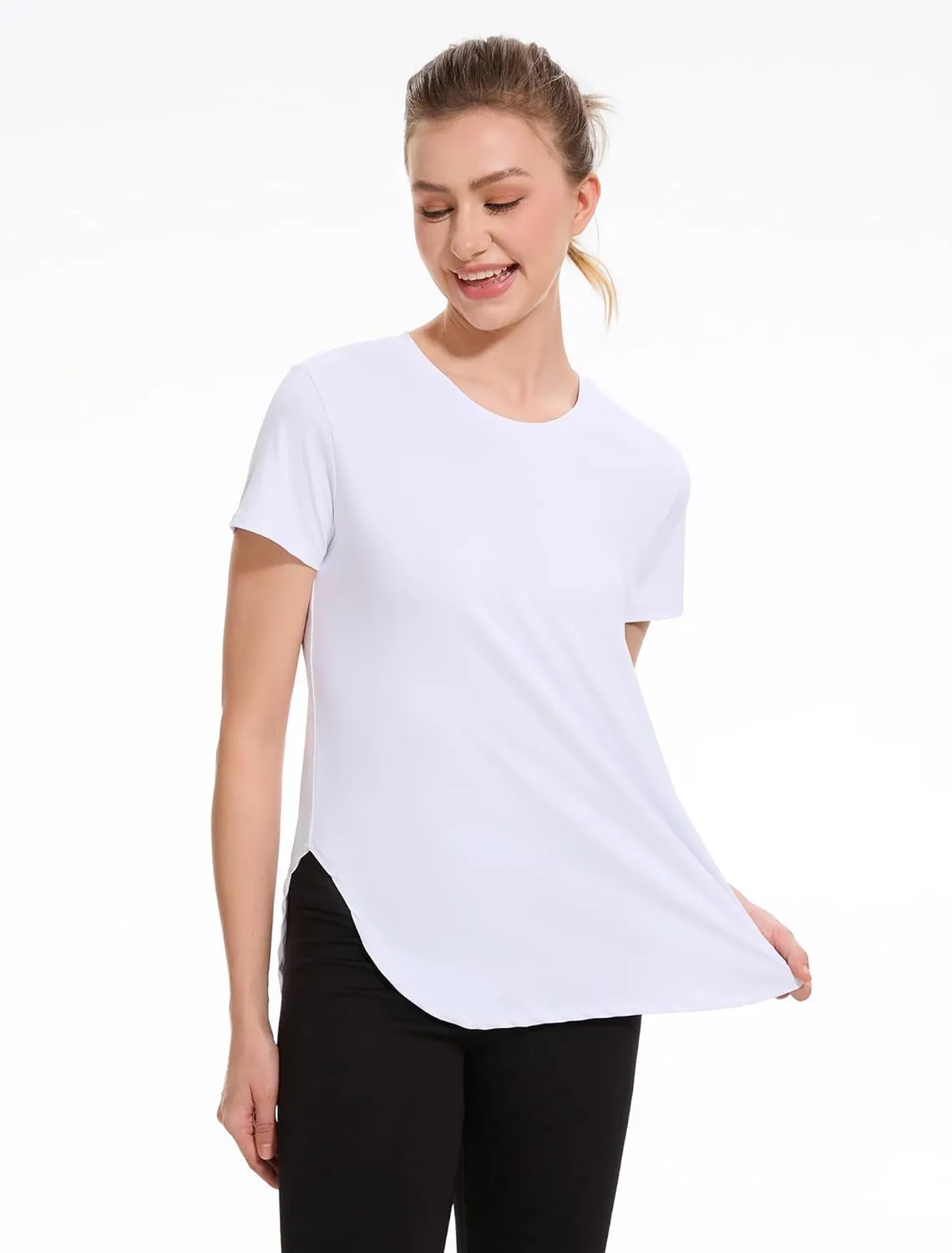 Star Vibe Womens Workout Shirts Breathable UPF 50  Quick Dry Athletic Yoga T-Shirts Short Sleeve Gym Running Hiking Tops