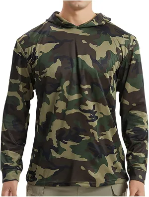 Sun Shirts for Men Long Sleeve UPF 50  Sun Protection Hoodies Quick Drying Camo Sweatshirts Casual Outdoor UV Shirts