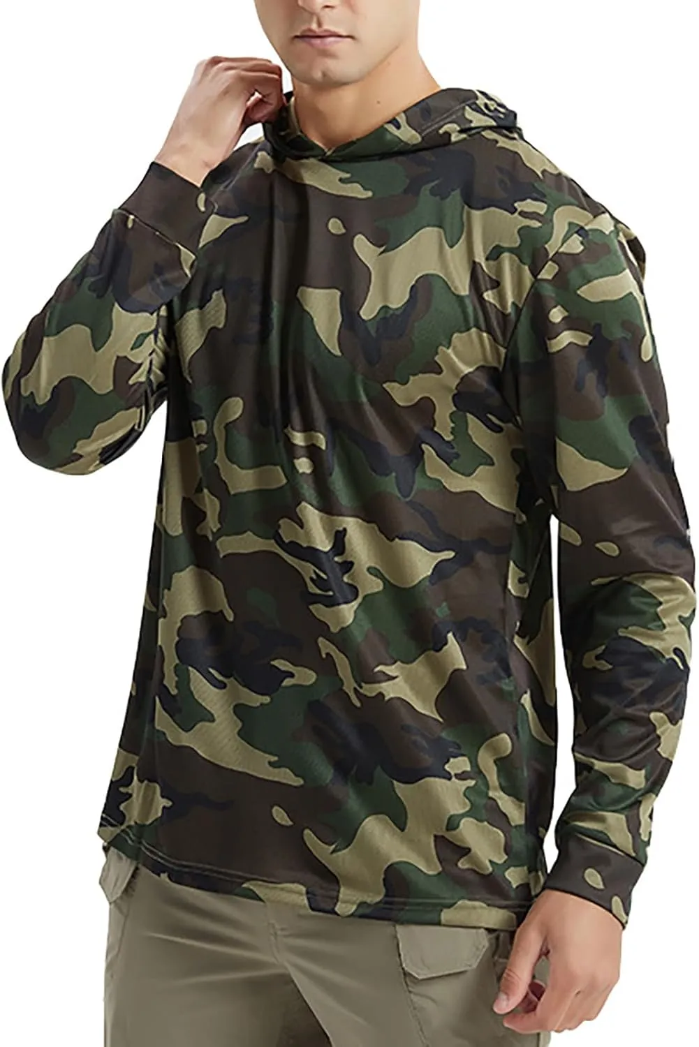 Sun Shirts for Men Long Sleeve UPF 50  Sun Protection Hoodies Quick Drying Camo Sweatshirts Casual Outdoor UV Shirts
