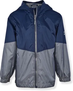 Swiss Alps Boys' Waterproof Hooded Rain Jacket Outdoor Windbreaker Lightweight Raincoats for Kids Wind Resistant