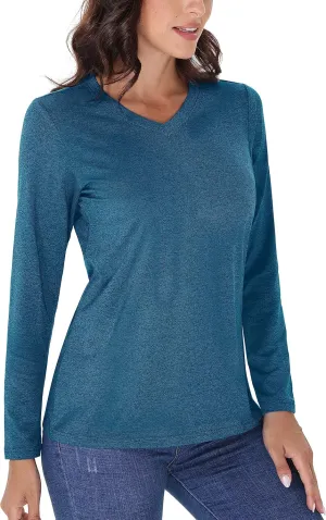 TACVASEN Long Sleeve Shirts Women UPF 50  Golf Sun Shirts Exercise SPF Shirt Performance Rash Guard Outdoor Hiking Shirts
