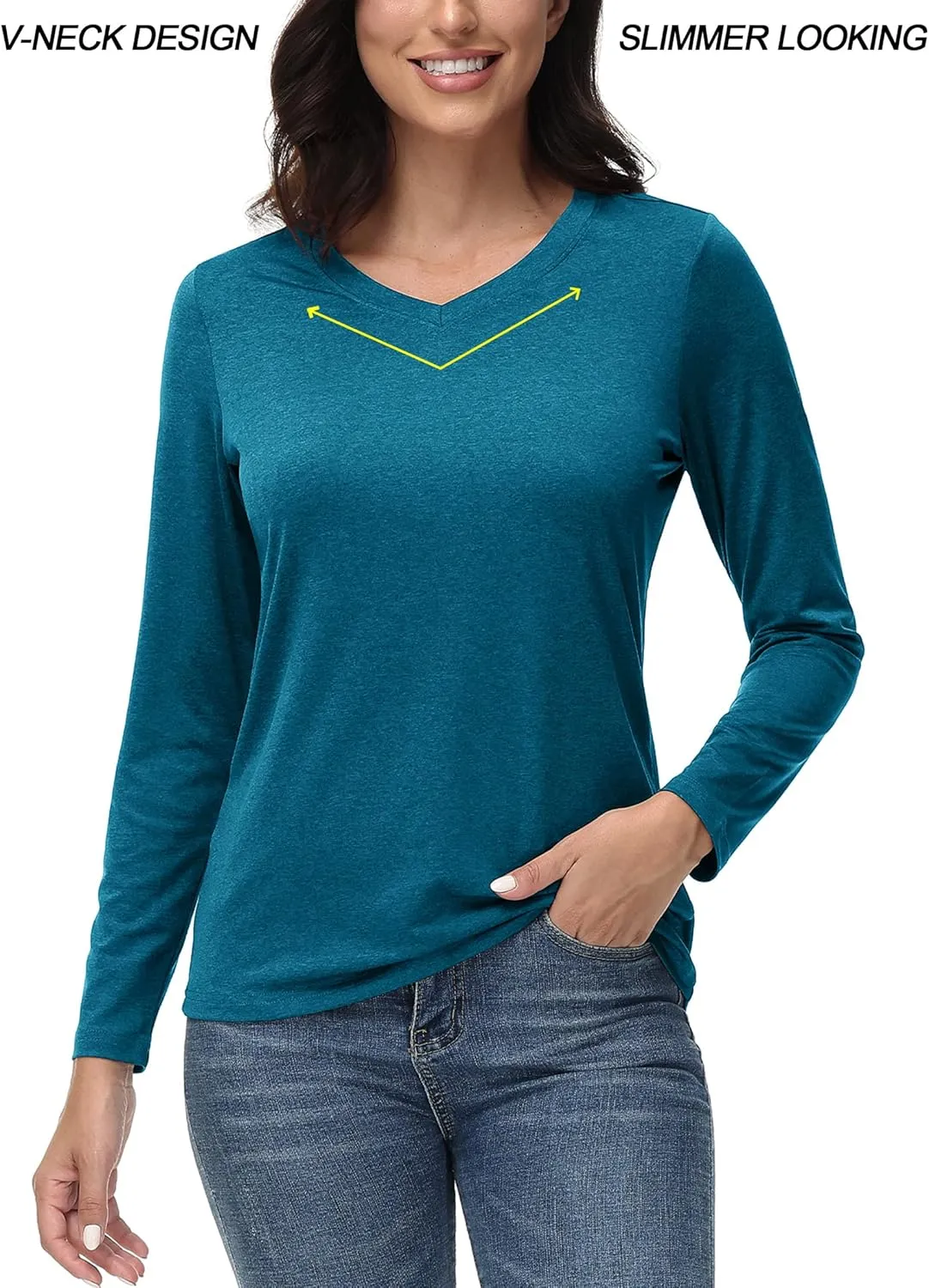 TACVASEN Long Sleeve Shirts Women UPF 50  Golf Sun Shirts Exercise SPF Shirt Performance Rash Guard Outdoor Hiking Shirts