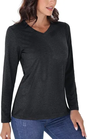 TACVASEN Long Sleeve Shirts Women UPF 50  Golf Sun Shirts Exercise SPF Shirt Performance Rash Guard Outdoor Hiking Shirts