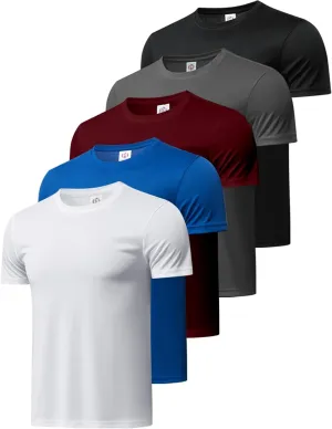 TanBridge Sweat Wicking Exercise UV Shirts for Men Short Sleeve Quick Dry Breathable T-Shirts Athletic Running Gym Sport