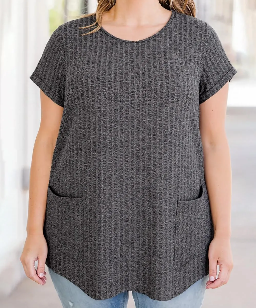 TIYOMI Plus Size Shirts for Women Pocket Long Tunic Tops Summer Casual T-Shirts XL-5XL