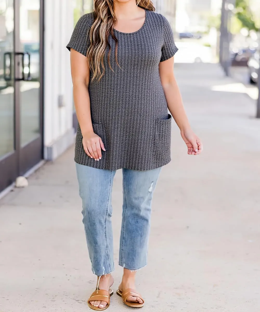 TIYOMI Plus Size Shirts for Women Pocket Long Tunic Tops Summer Casual T-Shirts XL-5XL