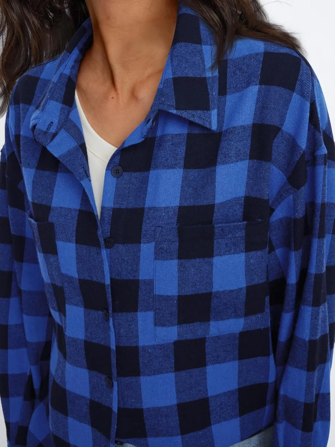 Trendy Queen Women Shackets Long Sleeve Flannel Shirts Button Down Blouse Plaid Tops Fall Outfits Fashion Winter Jackets 2025