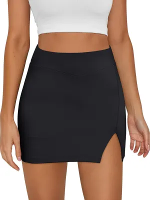 Trendy Queen Women's Black Mini Skirt with Shorts Underneath 2025 Sexy Cute Skorts Fashion Bodycon Going Out Summer Outfits