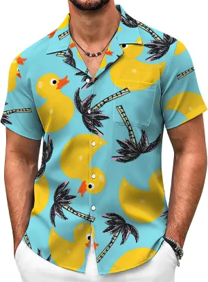 Udarnik Hawaiian Shirt for Men Short Sleeve Button Down Shirts Beach Tropical Casual Shirts