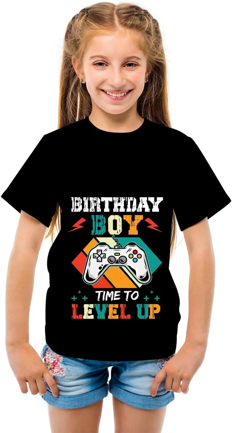 Unisex 3D Graphic Printed T-Shirts, Boys Girls Kids Crewneck Short Sleeve T Shirts, Cool Tees for 6-16 Years Teens