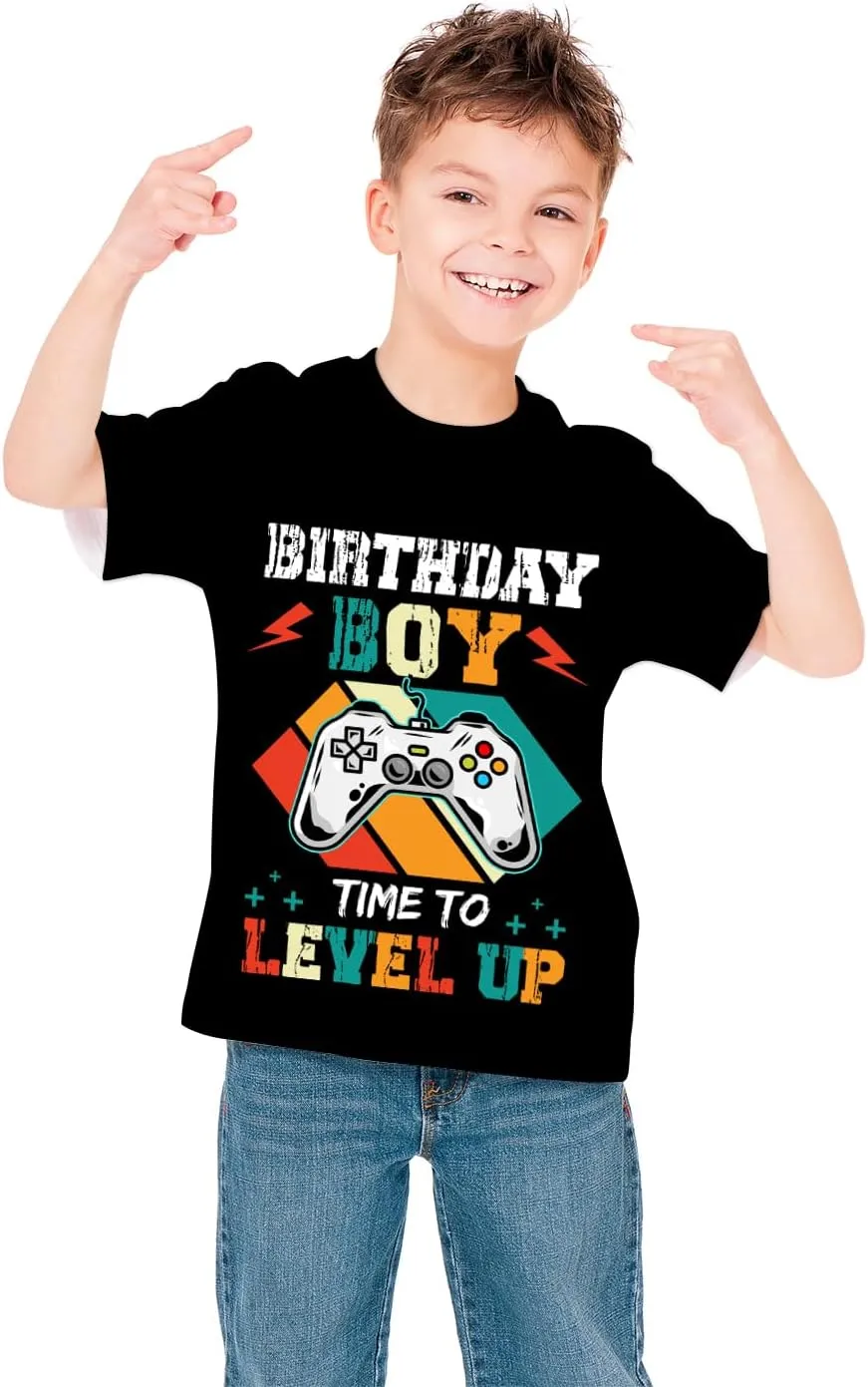 Unisex 3D Graphic Printed T-Shirts, Boys Girls Kids Crewneck Short Sleeve T Shirts, Cool Tees for 6-16 Years Teens