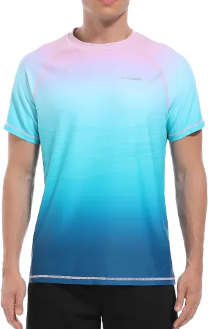 VAYAGER Men's Swim Shirts Rash Guard UPF 50  T Shirts Quick Dry Loose Fit Water Surfing Shirt