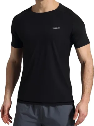 VAYAGER Men's Swim Shirts Rash Guard UPF 50  T Shirts Quick Dry Loose Fit Water Surfing Shirt