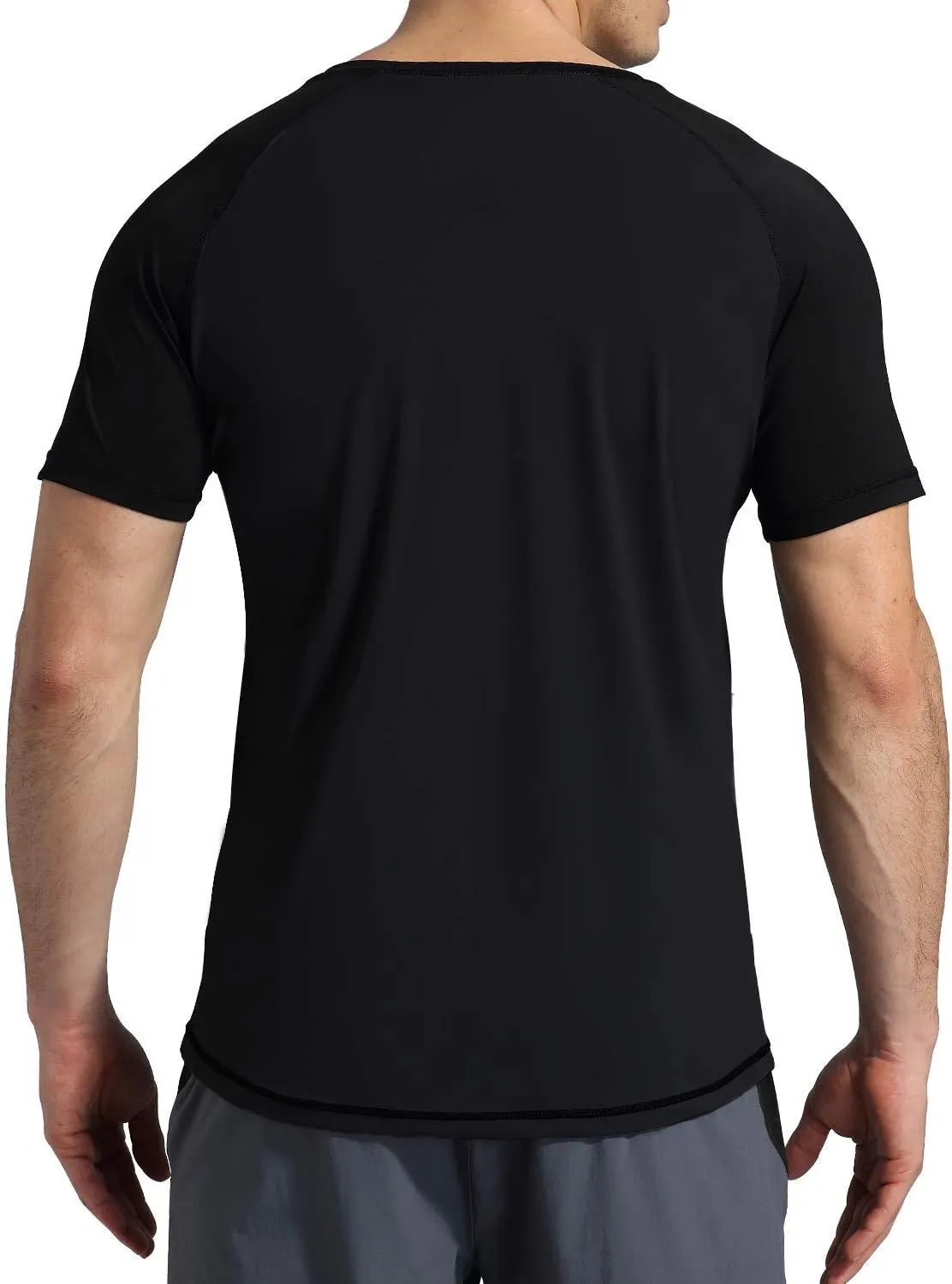 VAYAGER Men's Swim Shirts Rash Guard UPF 50  T Shirts Quick Dry Loose Fit Water Surfing Shirt