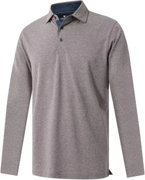 VEBOON Men's Polo Shirts Long and Short Sleeve Cotton Blend Heather Moisture Wicking Casual Collared Shirts