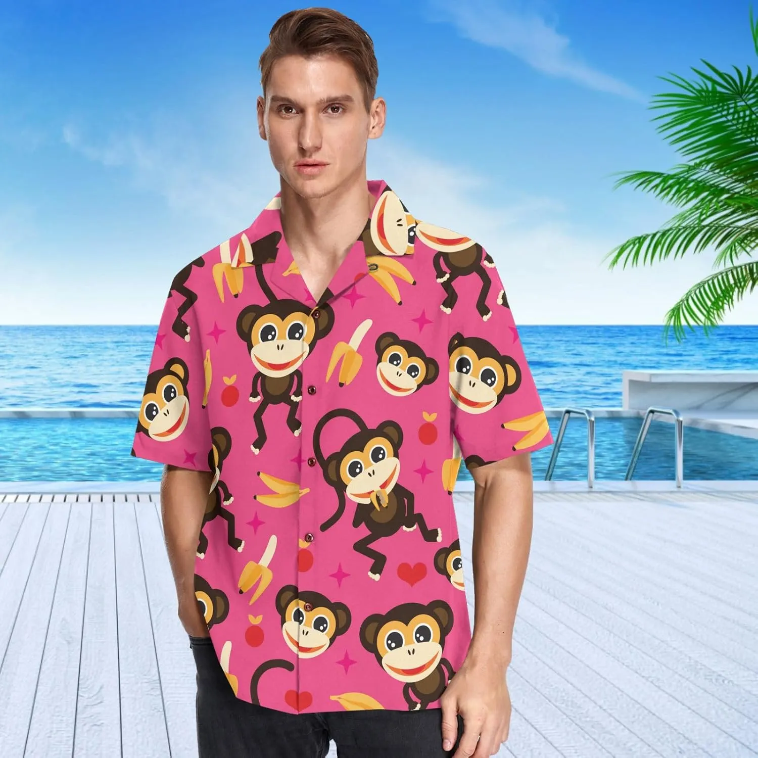 visesunny Hawaiian Shirts for Men Short Sleeve Aloha Beach Shirt Floral Summer Casual Button Down Shirts