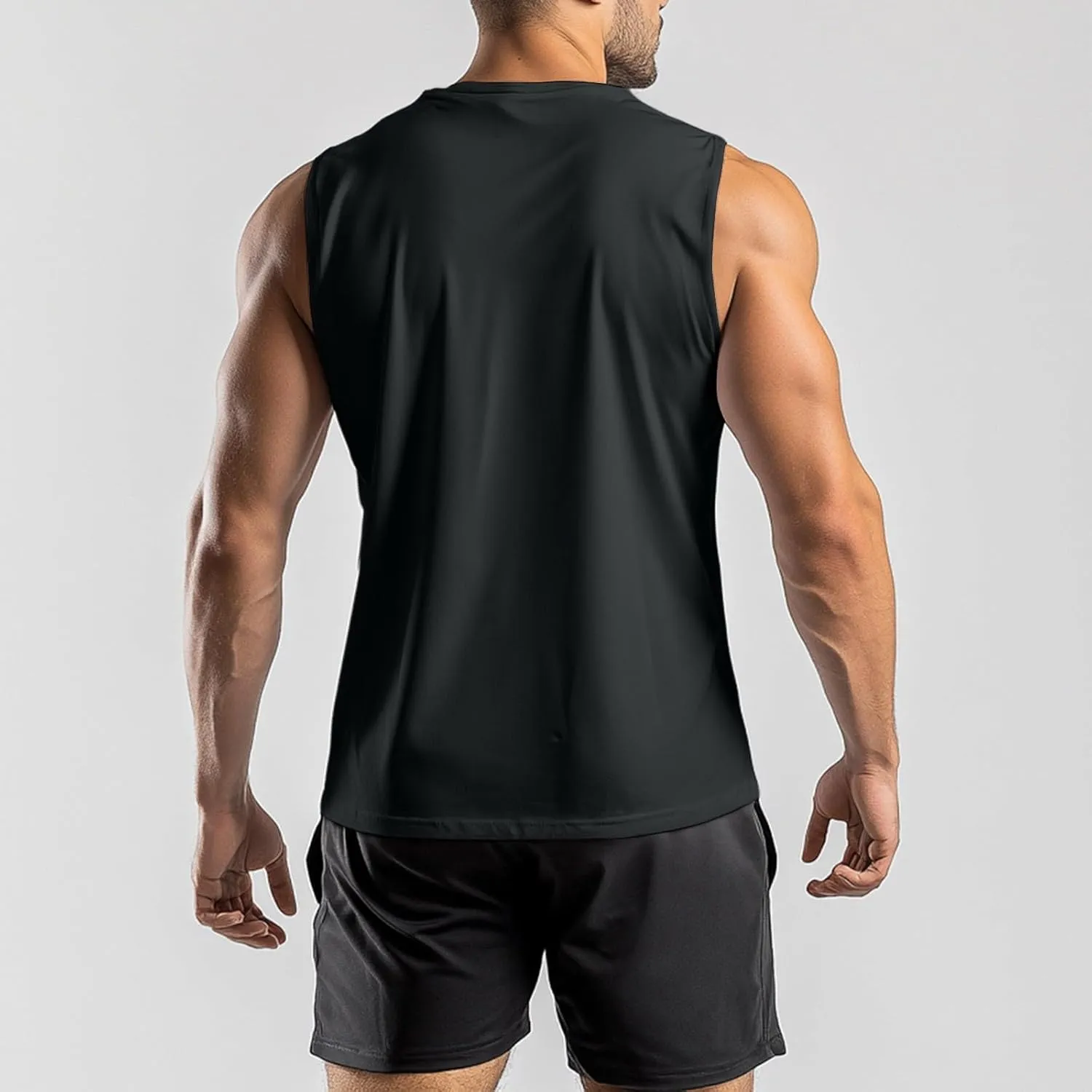 Weighted Vest Men 2025 Workout Tank Tops Quick Dry Sleeveless Muscle Tee Shirts for Athletic Gym Running Swim Beach Training