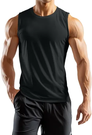 Weighted Vest Men 2025 Workout Tank Tops Quick Dry Sleeveless Muscle Tee Shirts for Athletic Gym Running Swim Beach Training