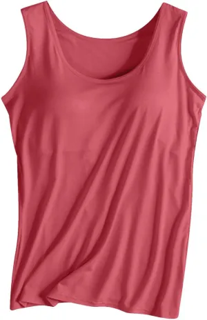 Women Tank Top with Built-in Padded Bra 2025 Basic Camisole Stretch Casual Tanks Scoop Neck Workout Athletic Shirt