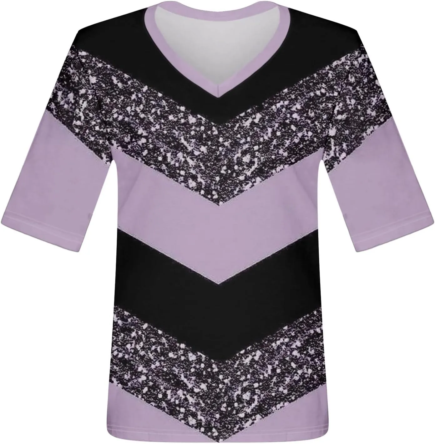 Womens 2024 Summer Half Sleeve Tops Casual V Neck Summer Shirts Loose Fit Elbow Length Sleeve Blouses