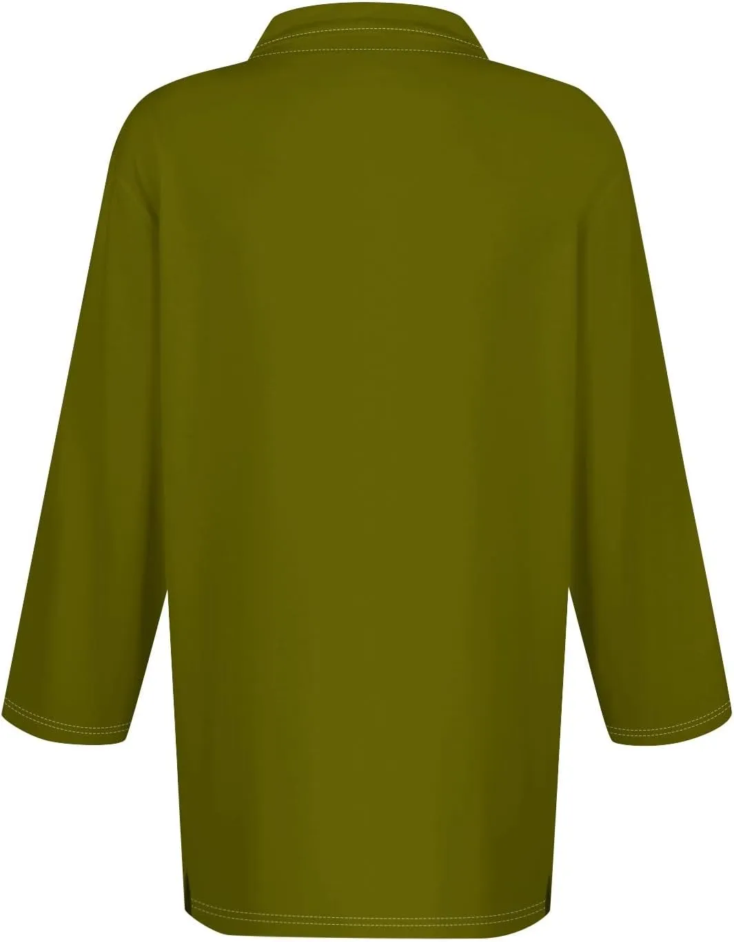 Womens 3/4 Sleeve Polo Shirts 2024 Fall Dressy Button Down Collared Blouses Solid Tunic Tops for Work Golf