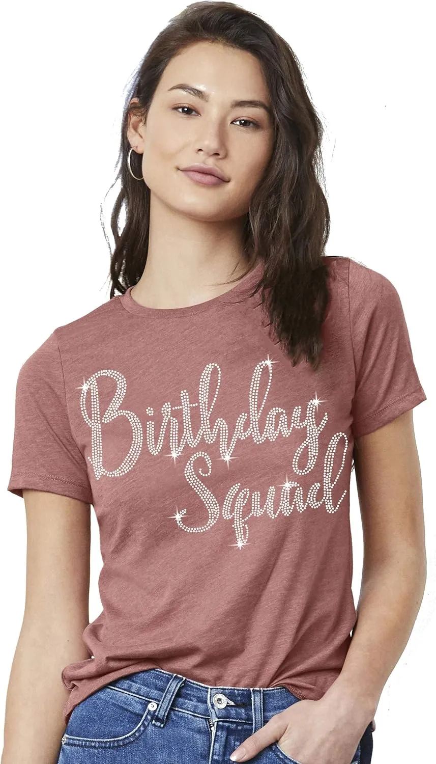Womens Birthday Shirts Bedazzled - Real Rhinestone Birthday Tees - Birthday Gifts for Women