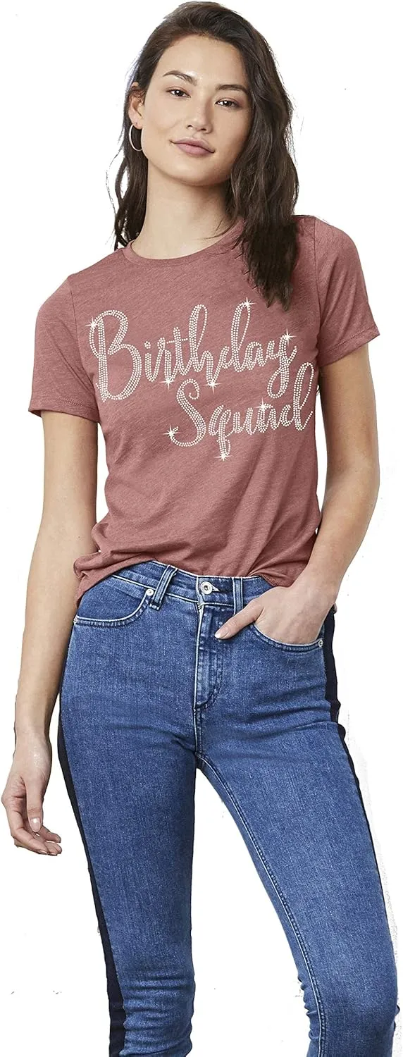 Womens Birthday Shirts Bedazzled - Real Rhinestone Birthday Tees - Birthday Gifts for Women