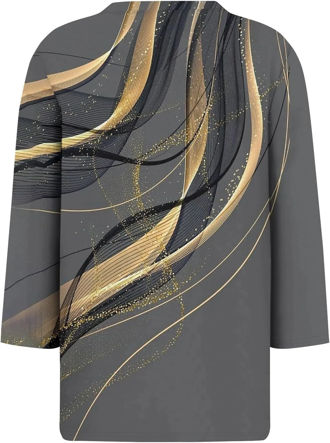 Women's Casual Crew-Neck 3/4 Sleeve Floral Print Loose Blouse Top for Spring Summer Fashion Outfit 2025