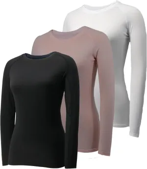 Womens Compression Shirts Long Sleeve Quick Dry Workout Running Yoga Shirts for Women Athletic Tops