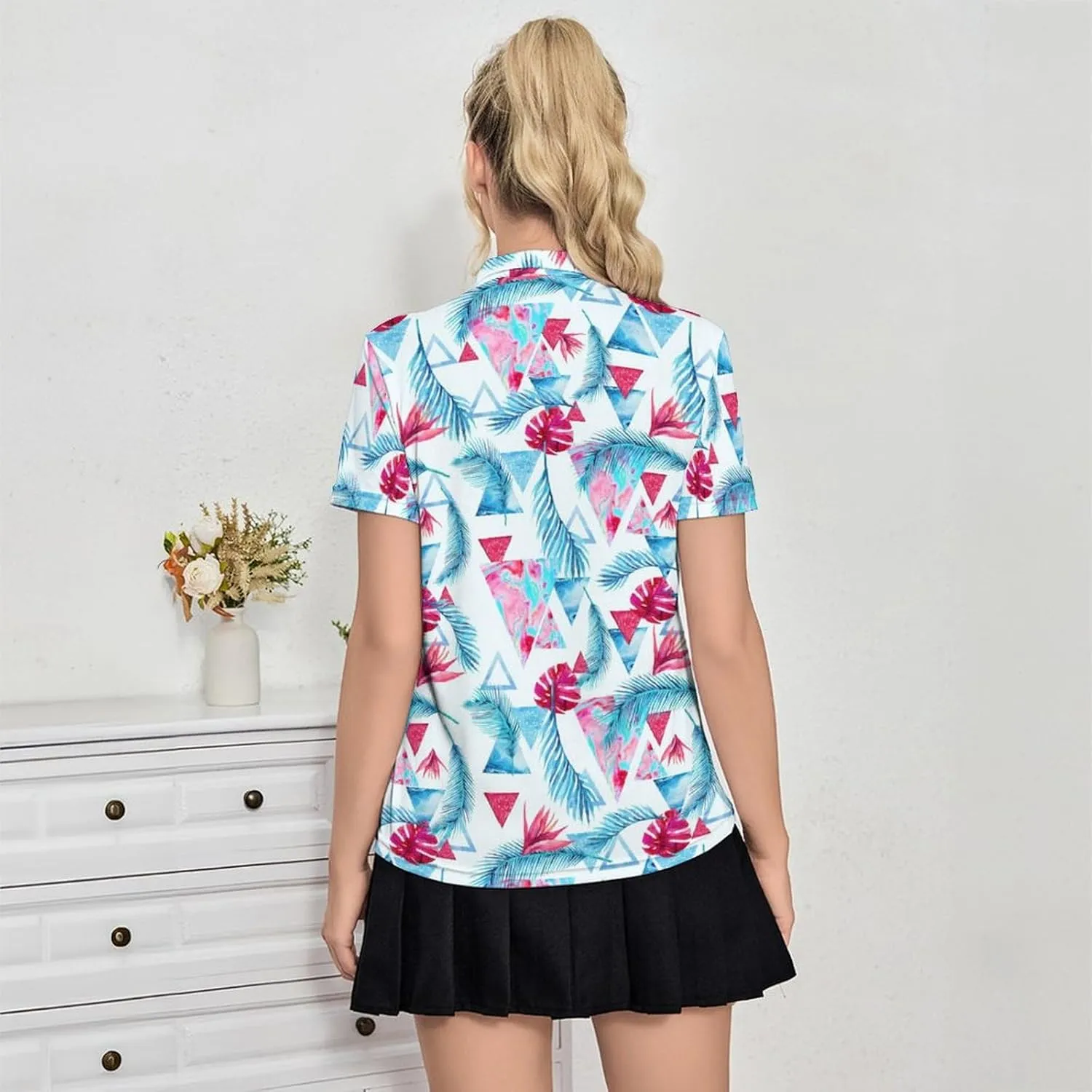 Women's Golf Polo Shirts Funny Short Sleeve Polo Shirts Quick Dry Tennis Tops Collared Golf Outfits Lightweight Workout Tops