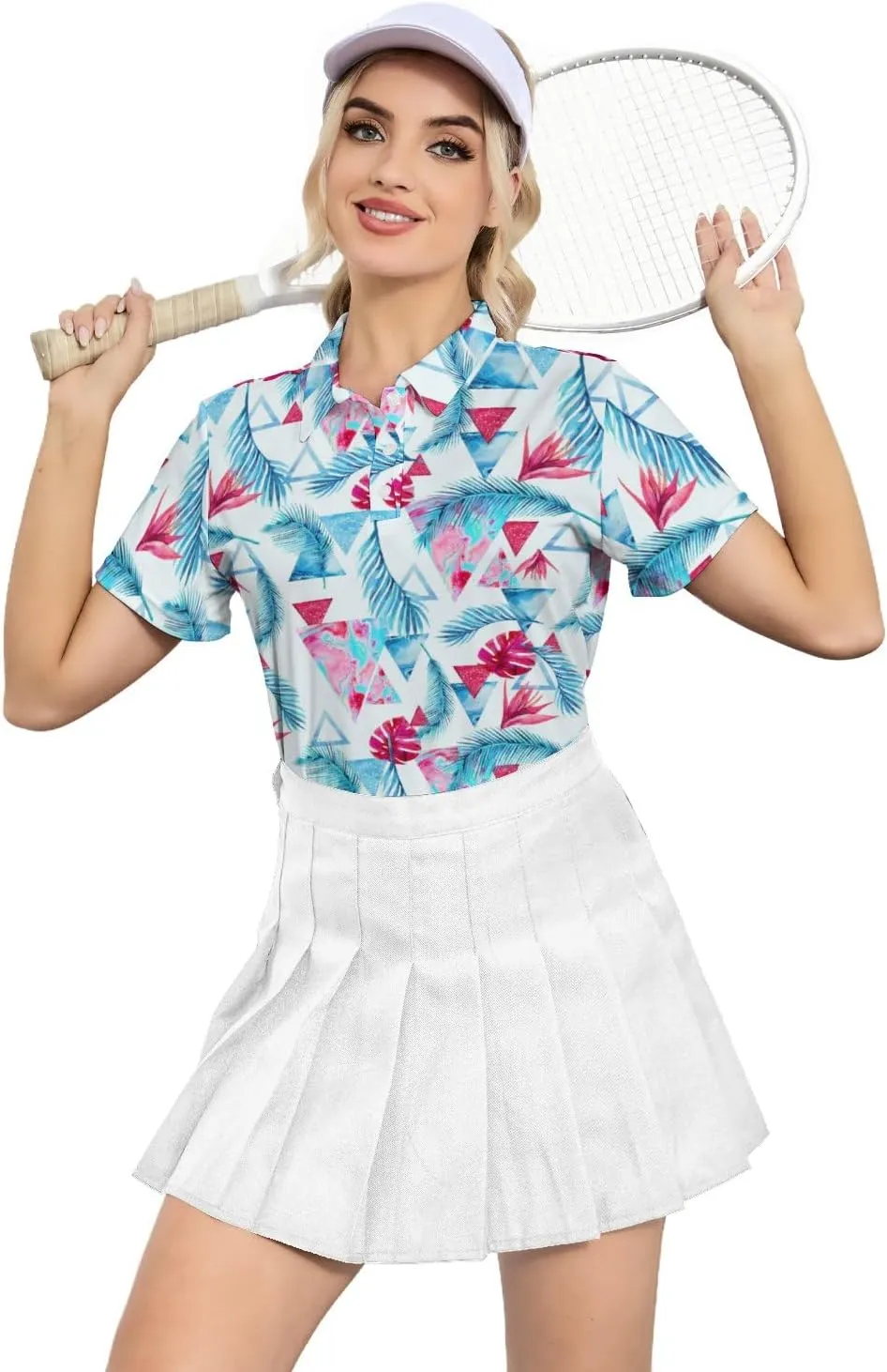 Women's Golf Polo Shirts Funny Short Sleeve Polo Shirts Quick Dry Tennis Tops Collared Golf Outfits Lightweight Workout Tops