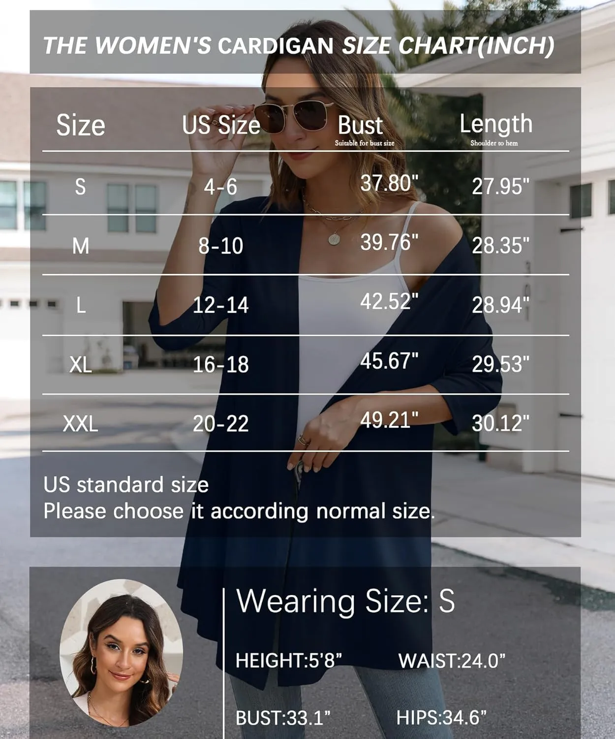 Womens Lightweight Open Front Cardigan Casual Loose Knit 3/4 Sleeves Fall Outwear Fashion
