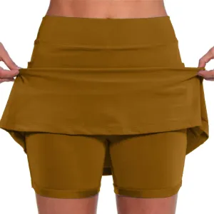 Women's Mini Tennis Skirt with Shorts Athletic Workout Lounge Golf Skorts Trendy Summer Gym Biker Cycling Shorts
