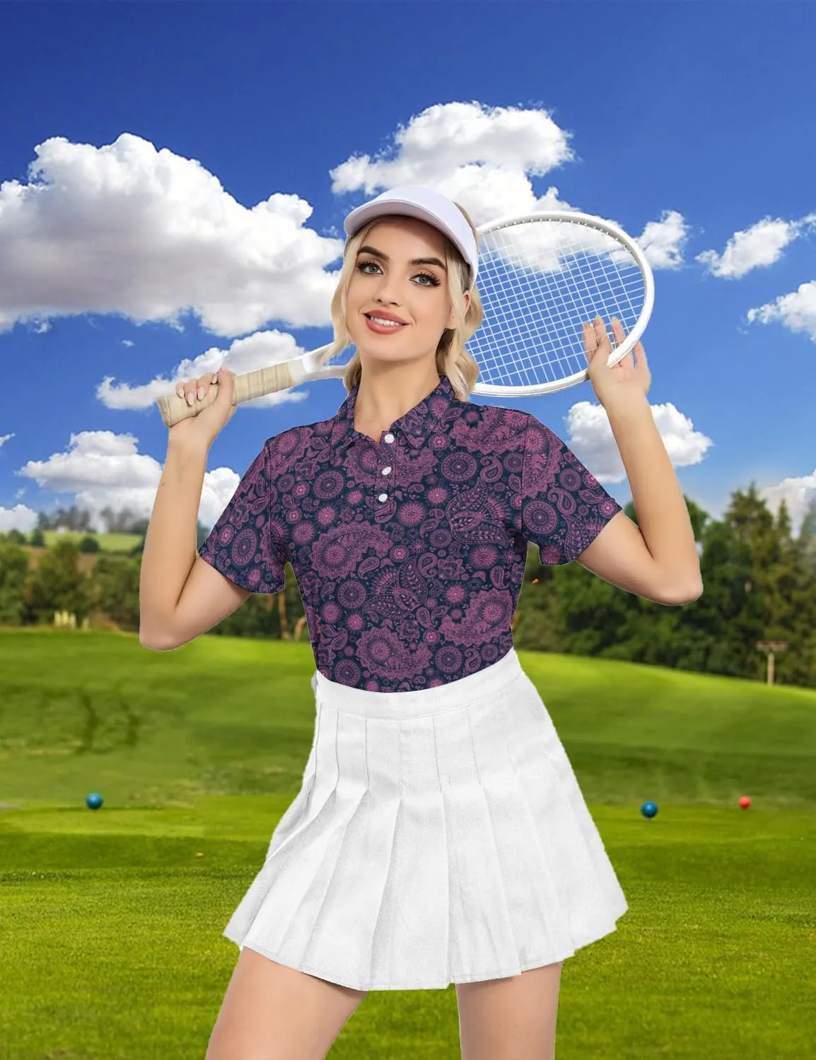 Women's Polo Shirt Quick Dry Golf Short Sleeve Shirts Moisture Wicking Polo Shirts Sports Tennis Shirt