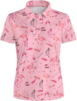 Womens Polo Shirts Hawaiian Golf Shirts Short Sleeve Moisture Wicking Quick Dry Athletic Sport Golf Outfit for Women
