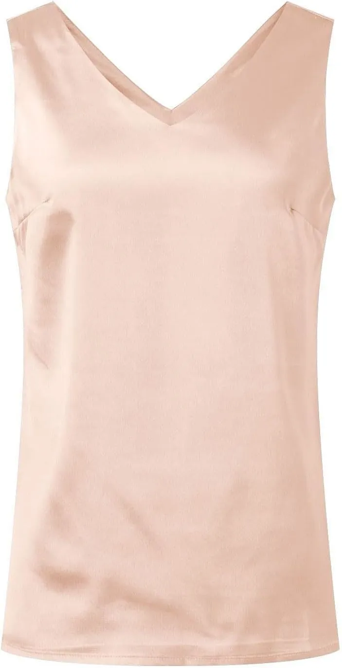 Womens Silk Satin Tank Tops V Neck Casual Solid Sexy Sleeveless Cami Camisole Blouses Summer Basic Work Shirt