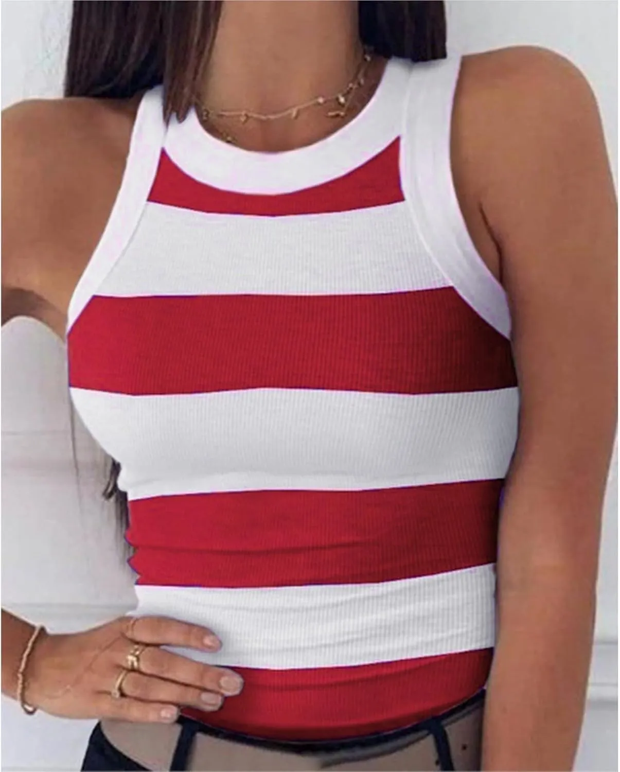 Womens Swing Vest Sleeveless Top Ladies Strappy Flared Plus Size Tops Shirt Womens Running