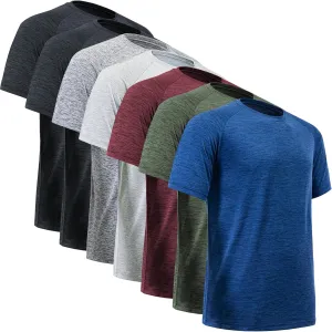 Workout Shirts for Men Short Sleeve Quick Dry Athletic Gym Active T Shirt Moisture Wicking