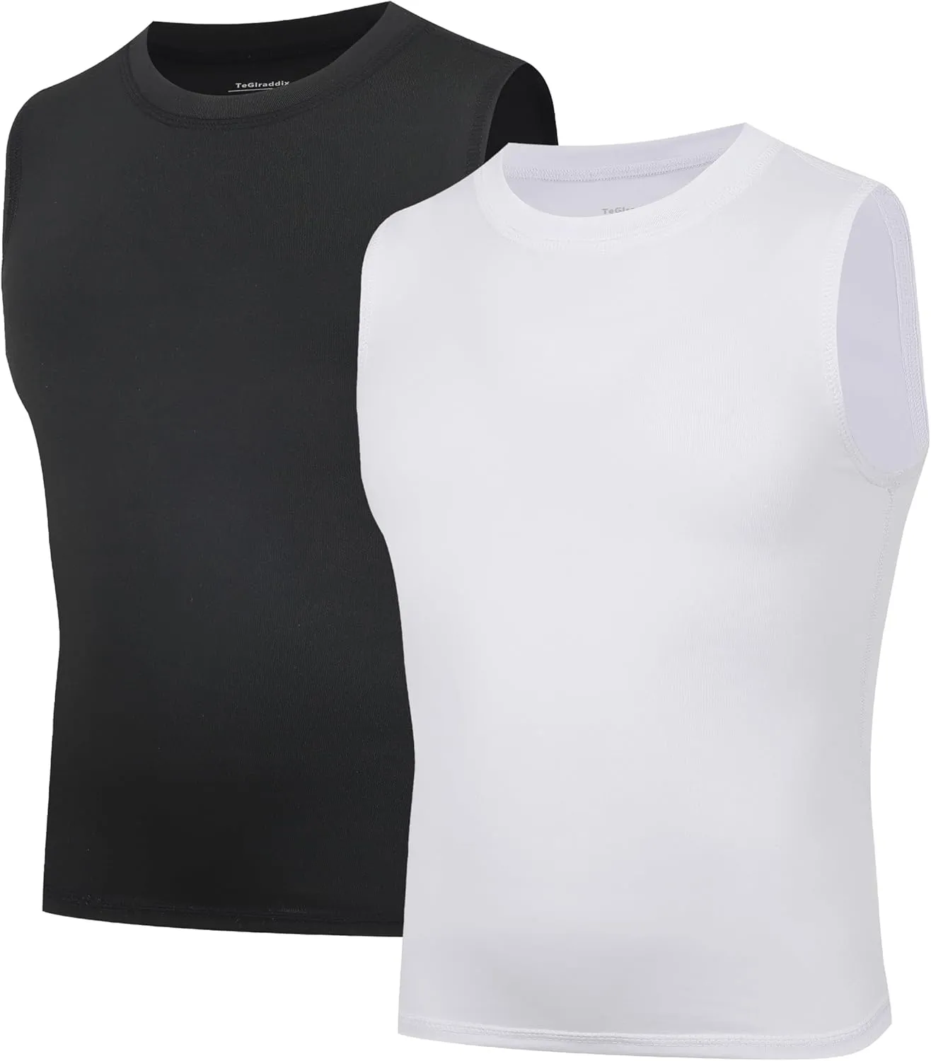 Youth Boy Girls Sleeveless Compression Shirt Kid Athletic Tank Top Quick Dry Basketball Football Undershirt