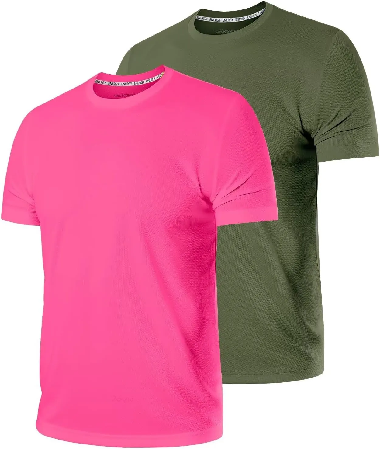Zengjo Workout Shirts for Men, Moisture Wicking Quick Dry Athletic Men's Gym Performance T Shirts