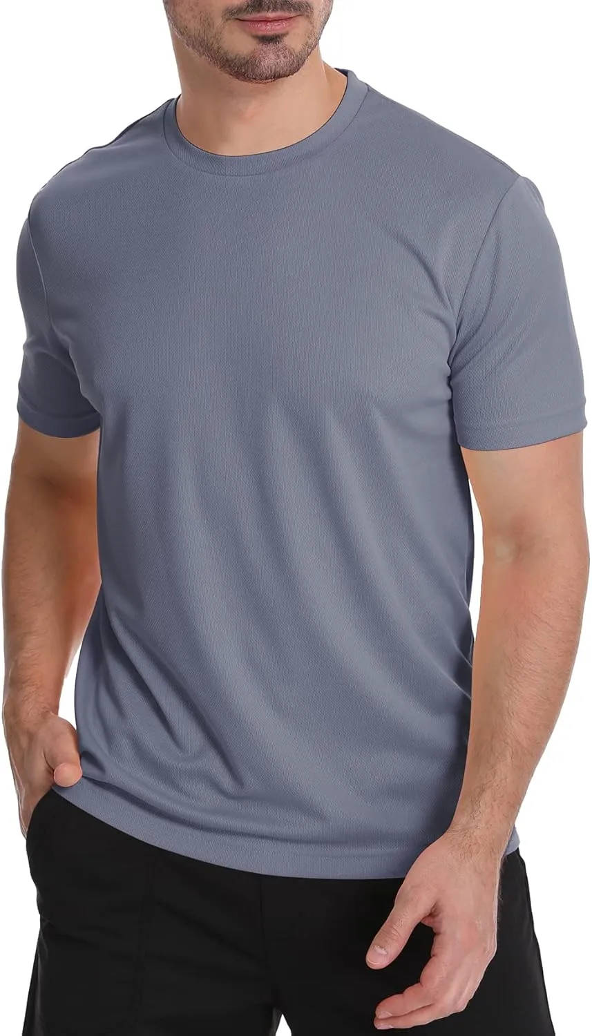 Zengjo Workout Shirts for Men, Moisture Wicking Quick Dry Athletic Men's Gym Performance T Shirts