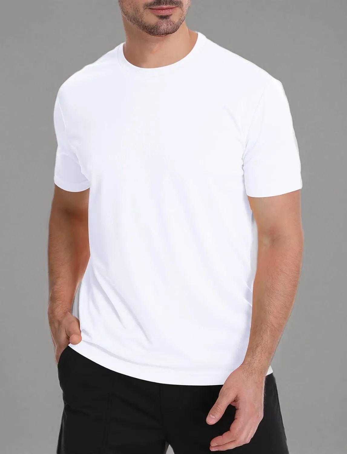 Zengjo Workout Shirts for Men, Moisture Wicking Quick Dry Athletic Men's Gym Performance T Shirts