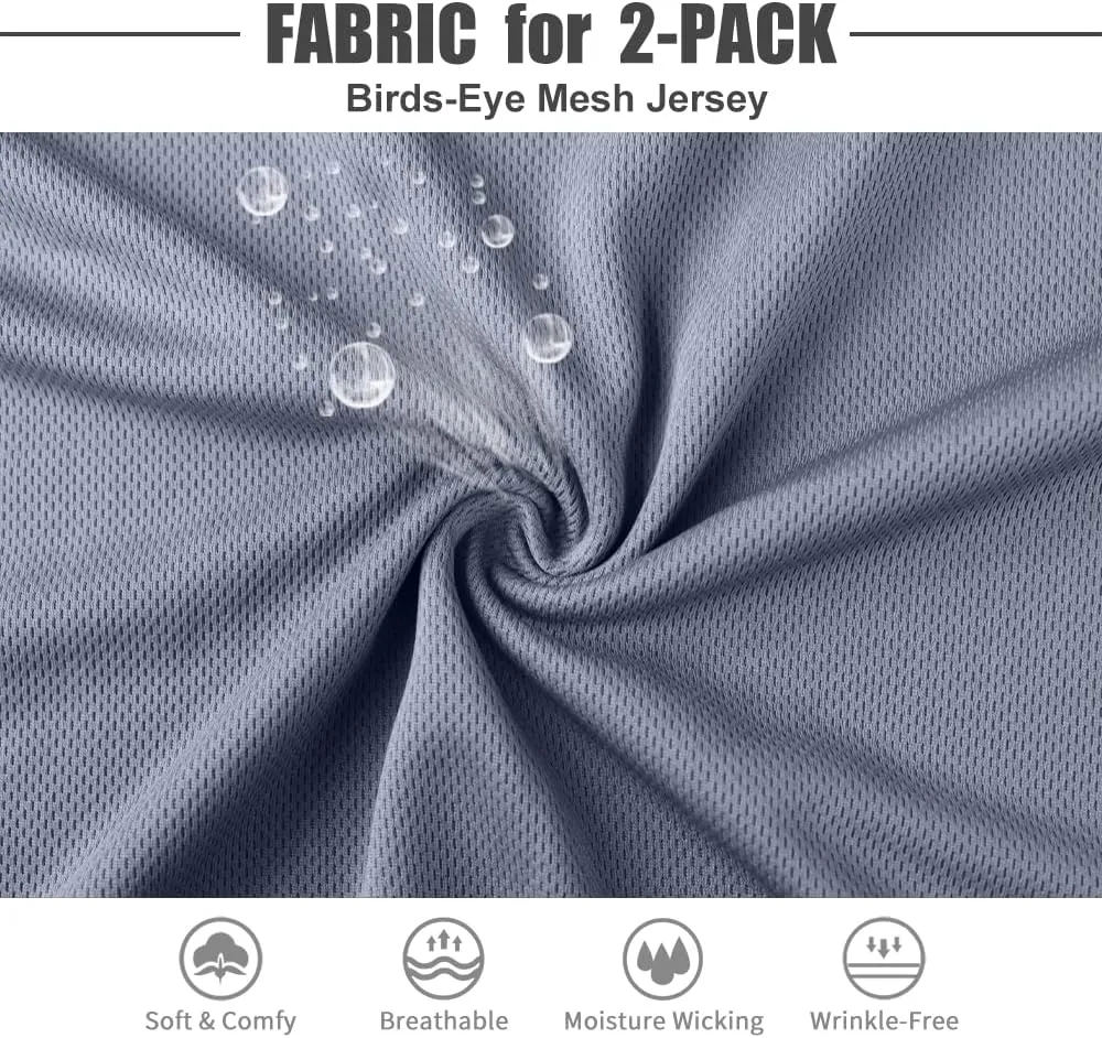 Zengjo Workout Shirts for Men, Moisture Wicking Quick Dry Athletic Men's Gym Performance T Shirts