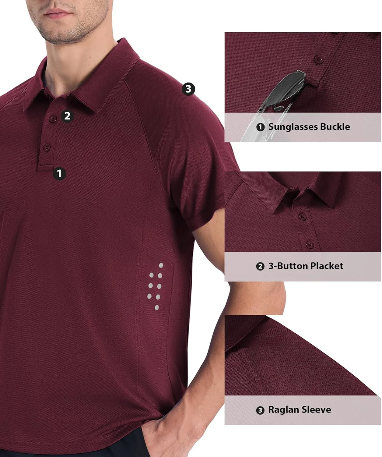 ZITY Mens Athletic Polo Shirts Performance Short Sleeve T-Shirts Golf Sports Hiking Polos