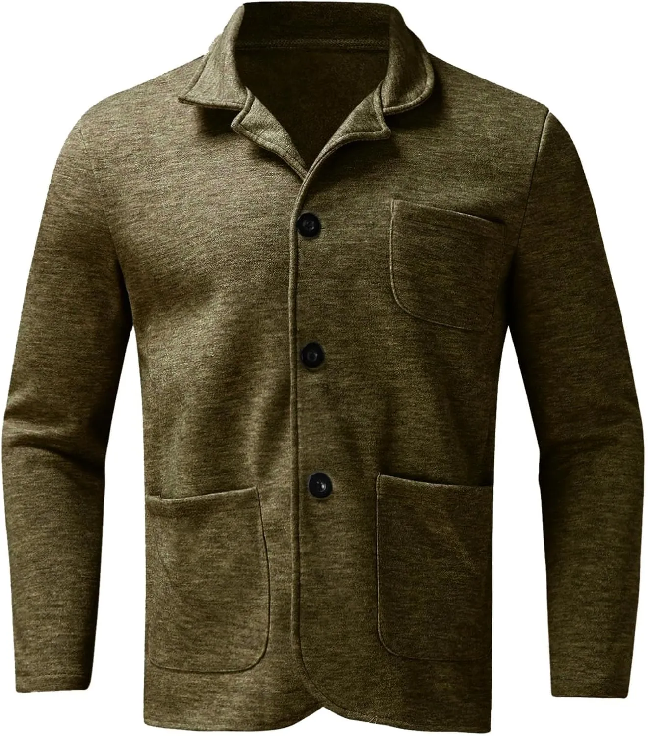 ZYXTIM Men's Casual Blazer Wool Cardigan Jacket Shawl Collar Button Down Lightweight Fall Coat Office Travel Classic Jacket