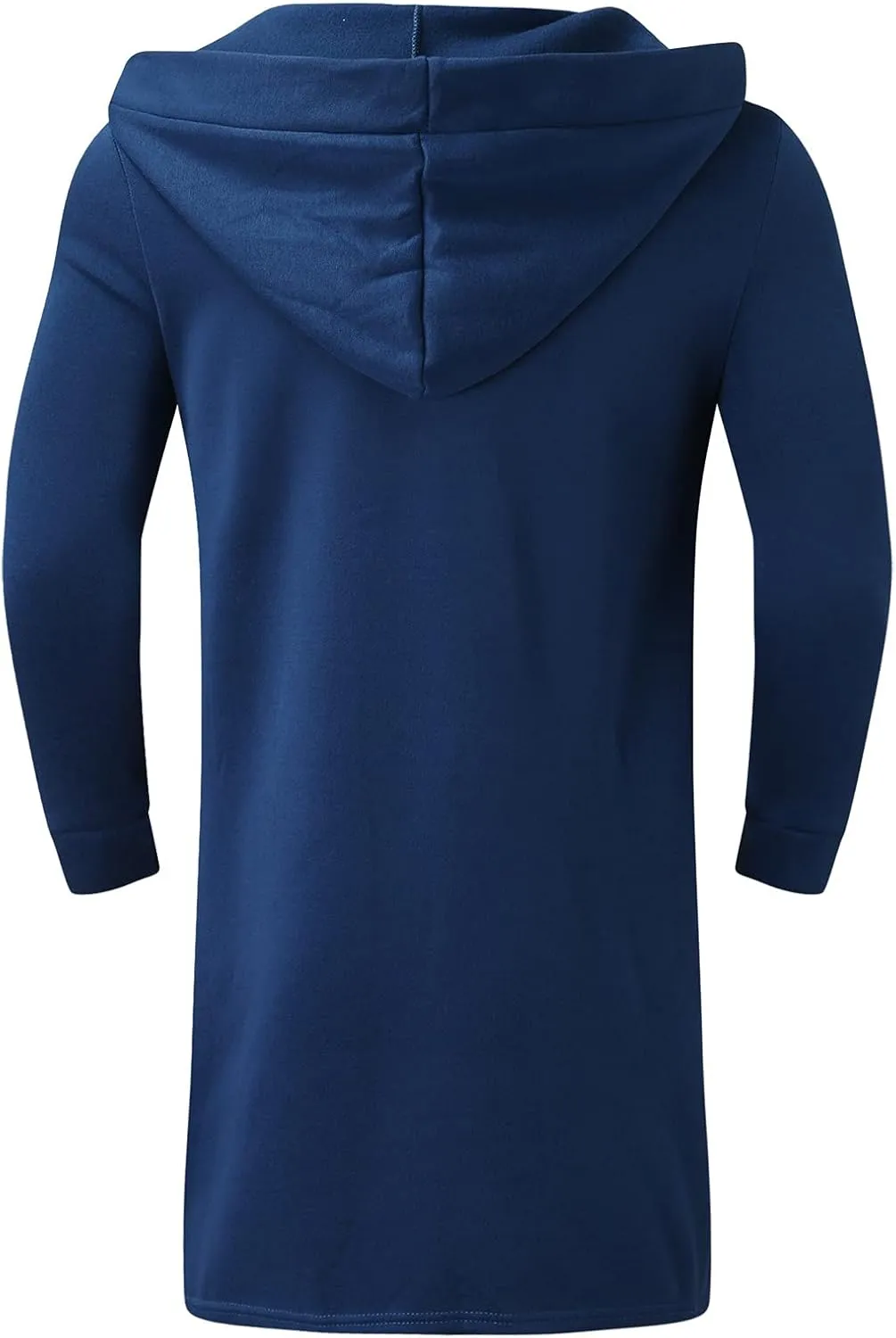 ZYXTIM Men's Casual Long Hooded Draped Cardigan Long Sleeve Shawl Ruffle Open Front Lightweight Cape Cloak Overcoat